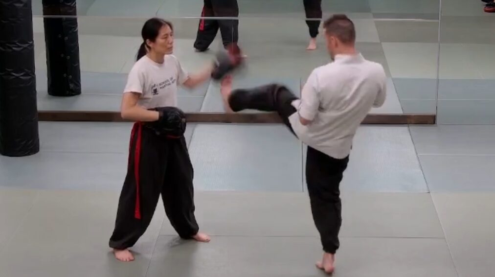 Front kicks, foot positions